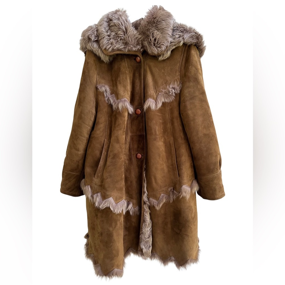 Genuine fur shearling coat